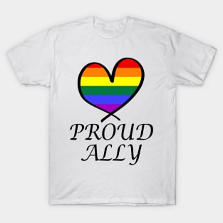 Proud Ally LGBT Gay Pride Month Rainbow Flag T-Shirt